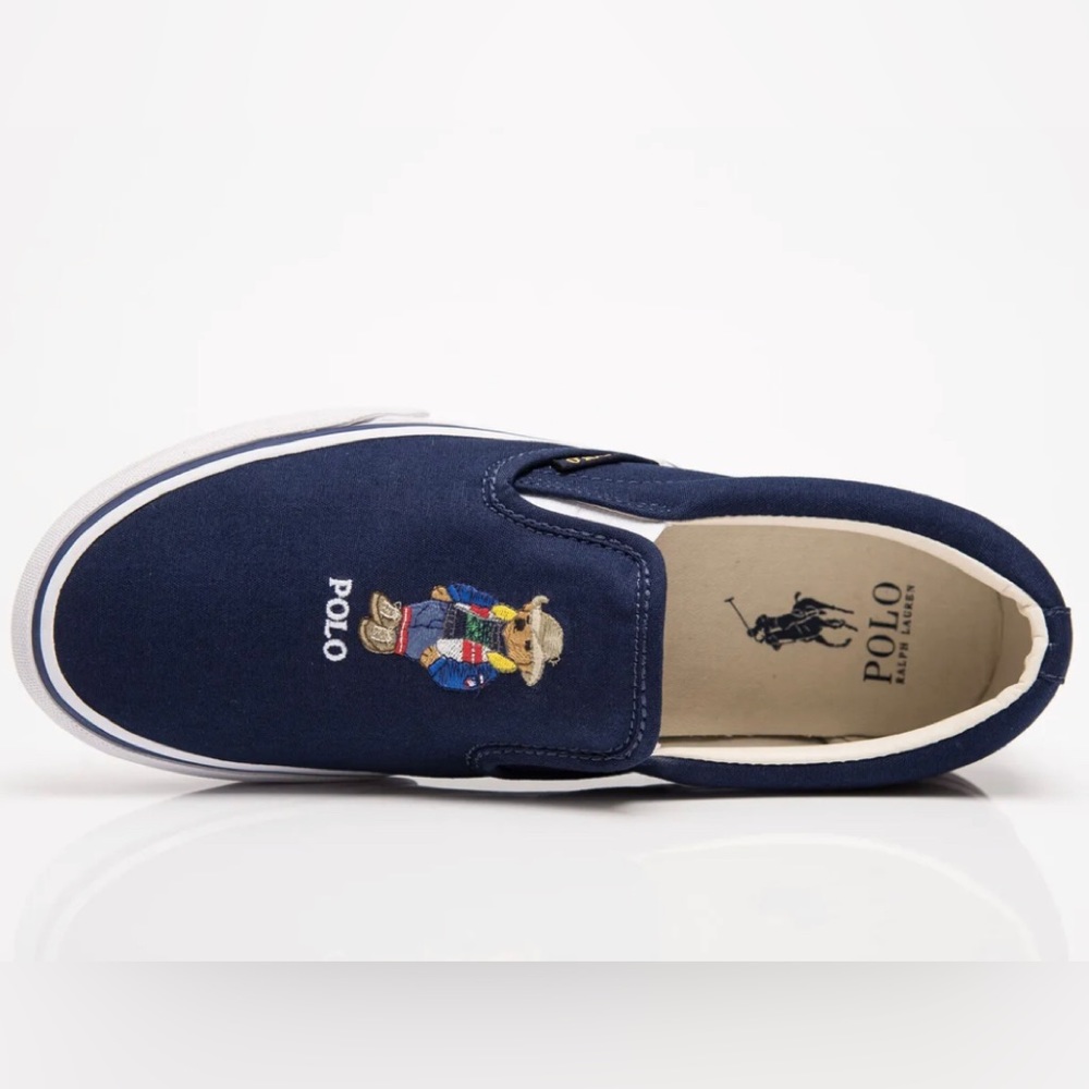 Polo Ralph Lauren Keaton Bear Slip-On Men's Navy Casual Lifestyle Sneakers 9.5US